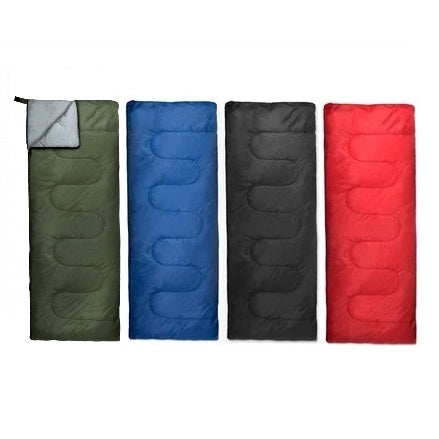 ENVELOPE STYLE SLEEPING BAG WITH STUFF SACK ASSORTED