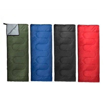 ENVELOPE STYLE SLEEPING BAG WITH STUFF SACK ASSORTED