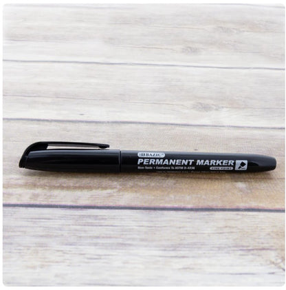 8 CT FINE TIP PERMANENT MARKER BLACK