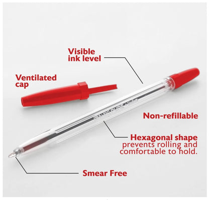 BOLÍGRAFOS DE PUNTO ROJO DE 12 CT