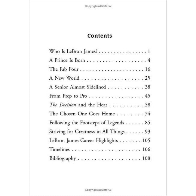 Text from a book contents page.