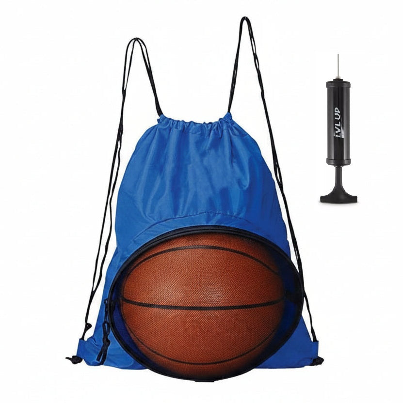 BASKETBALL IN CINCH SACK STRING BAG WITH PUMP