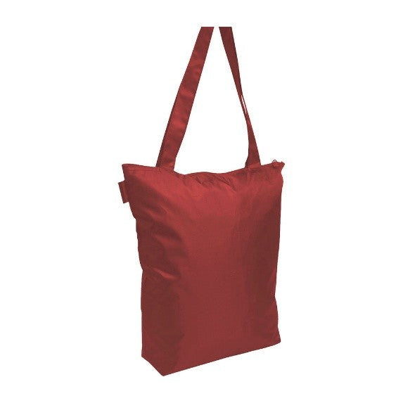 16 IN ZIP TOP TOTE BAG RED