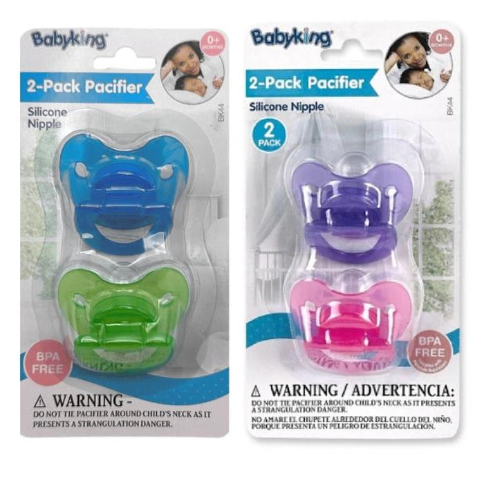 2 PC SILICONE PACIFIER ASSORTED