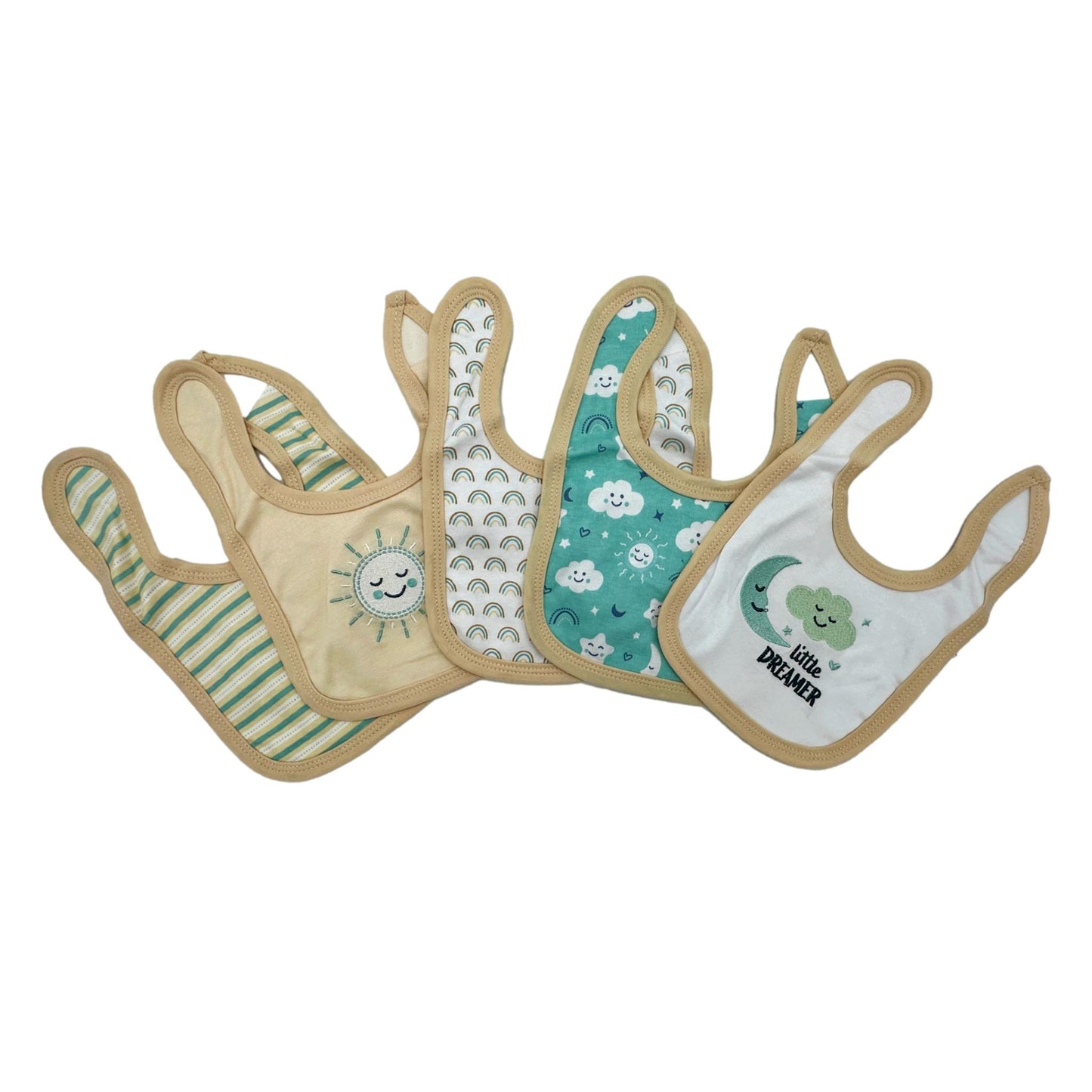 5 PC NEUTRAL BIBS SET LITTLE DREAMER