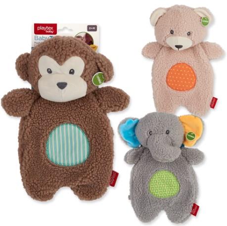 PLUSH ANIMAL RATTLE TOY ASSORTED