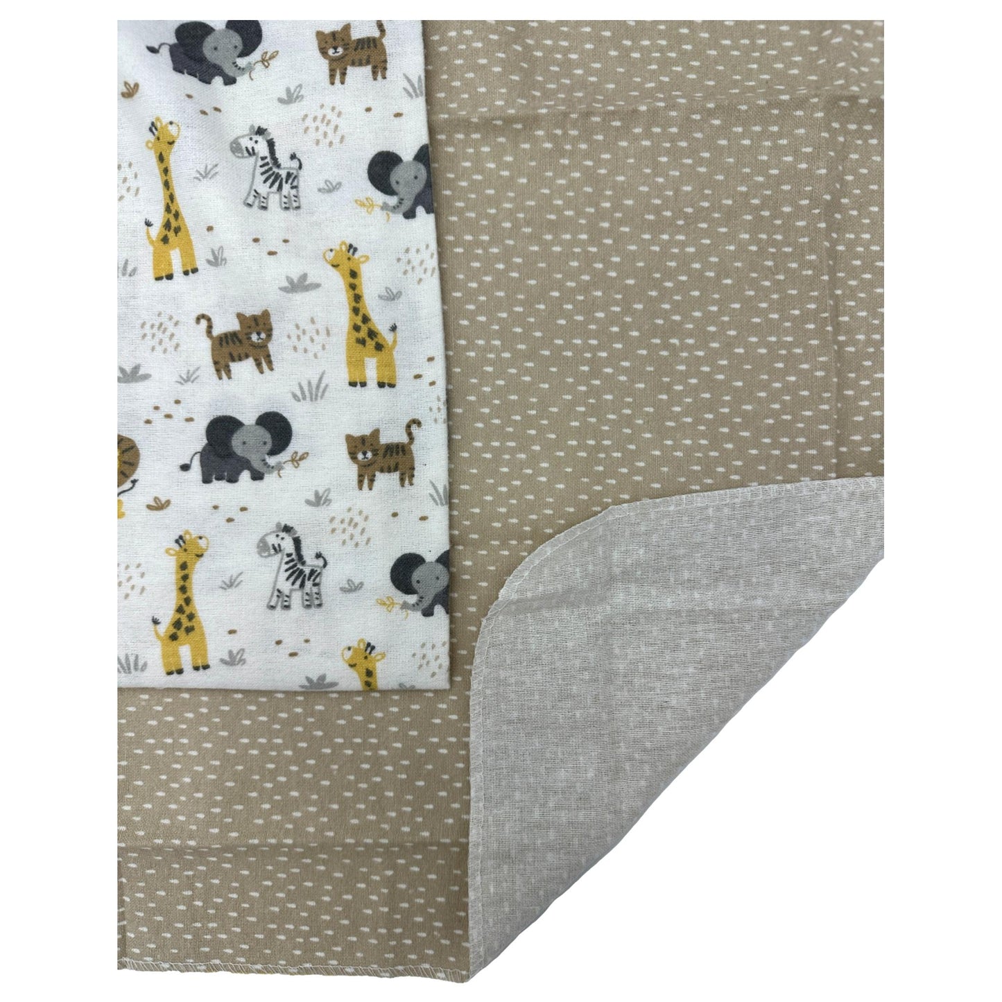 4 PC BOY'S RECEIVING BLANKET SAFARI FRIENDS