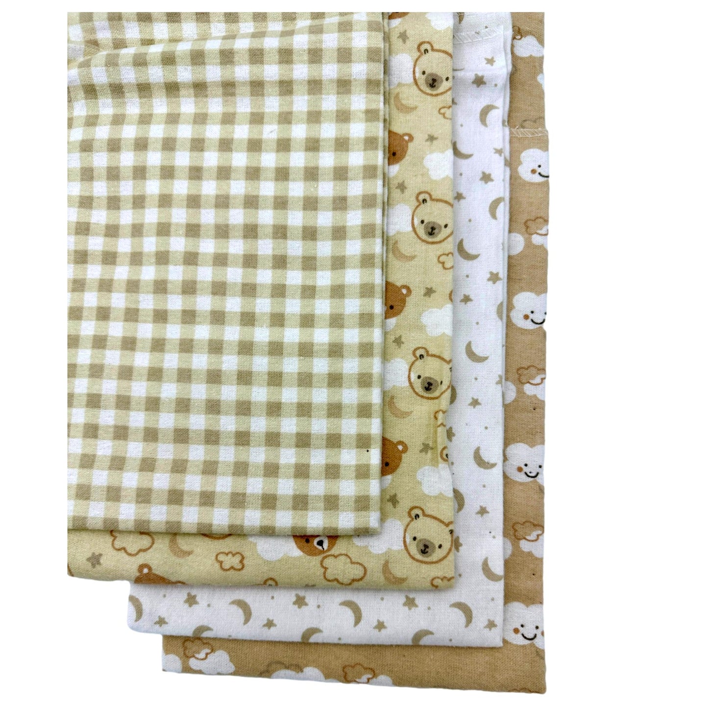 4 PC BOY'S RECEIVING BLANKET BROWN BEARS