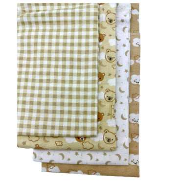 4 PC BOY'S RECEIVING BLANKET BROWN BEARS
