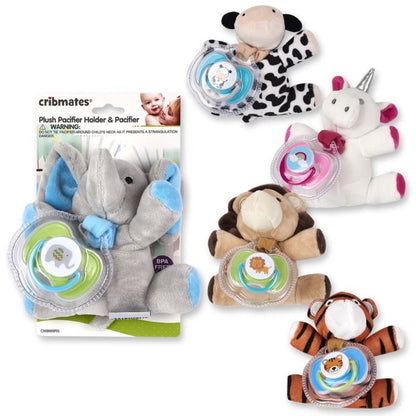 PLUSH ANIMAL PACIFIER HOLDER ASSORTED