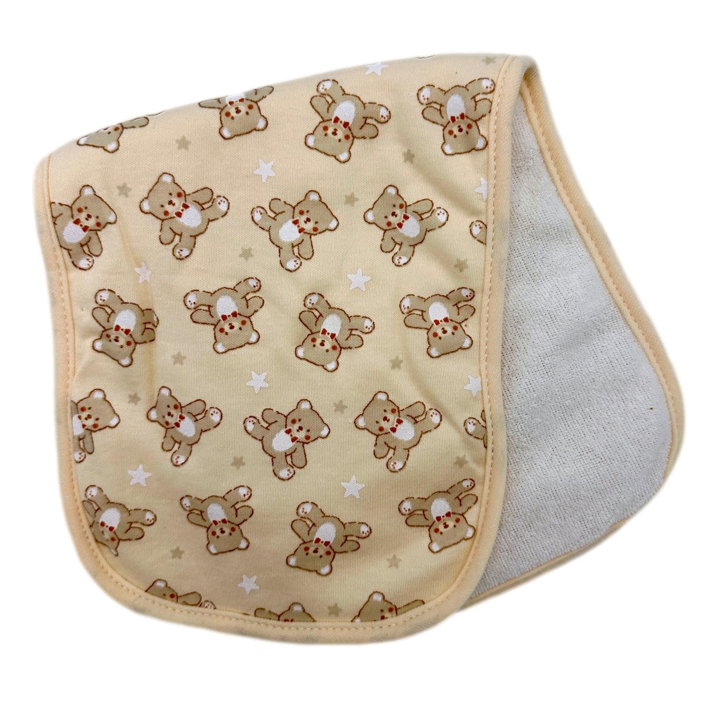 3 PC NEUTRAL BURP CLOTH SET TEDDY BEARS
