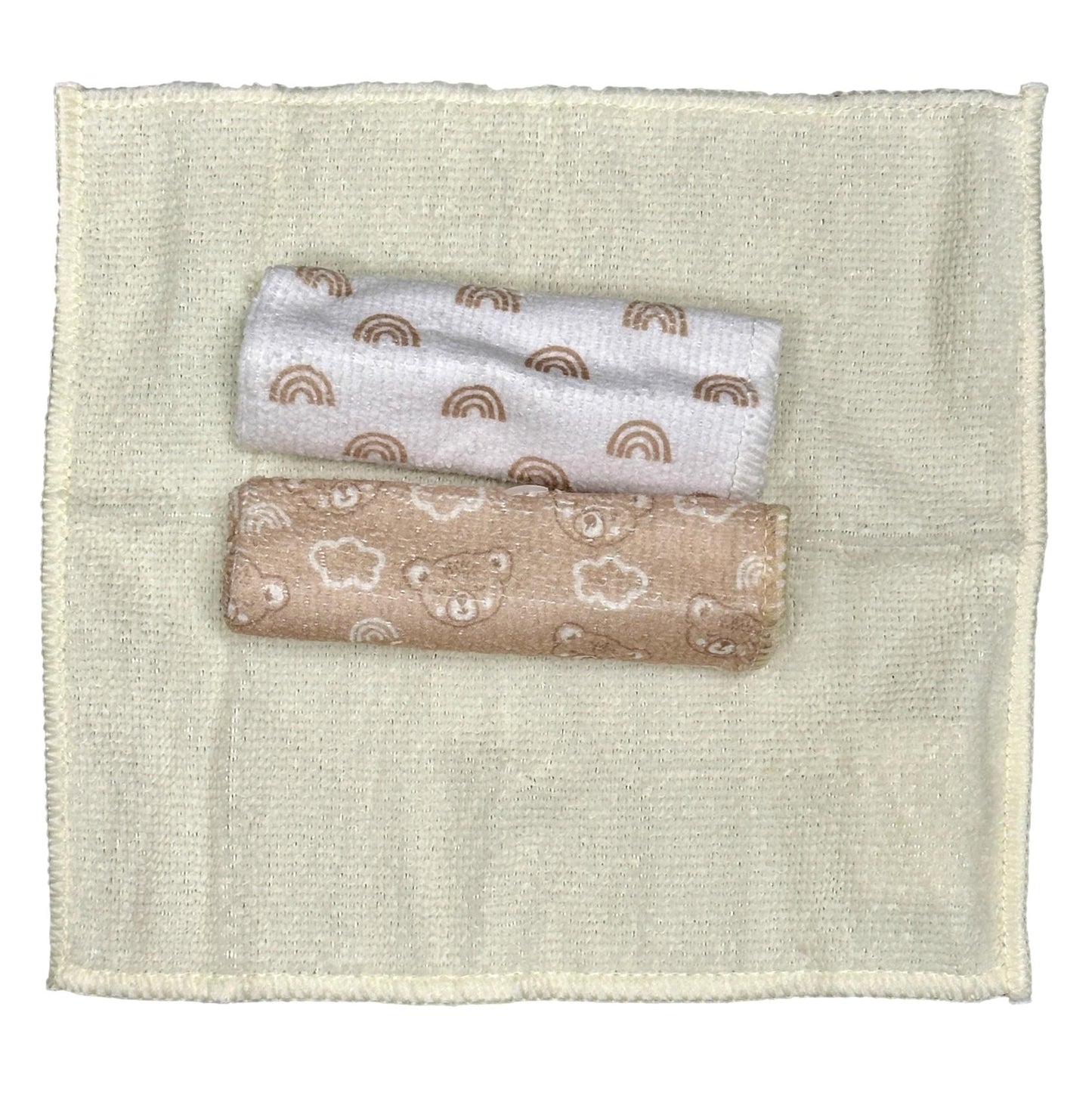 12 PC NEUTRAL WASHCLOTHS SET BROWN BEAR