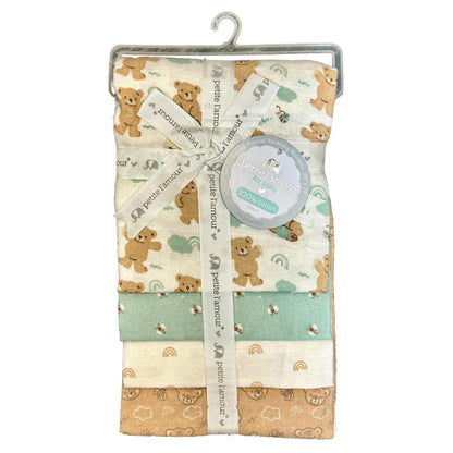 4 PC BOY'S RECEIVING BLANKET BEAR