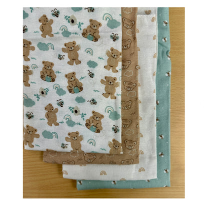 4 PC BOY'S RECEIVING BLANKET BEAR