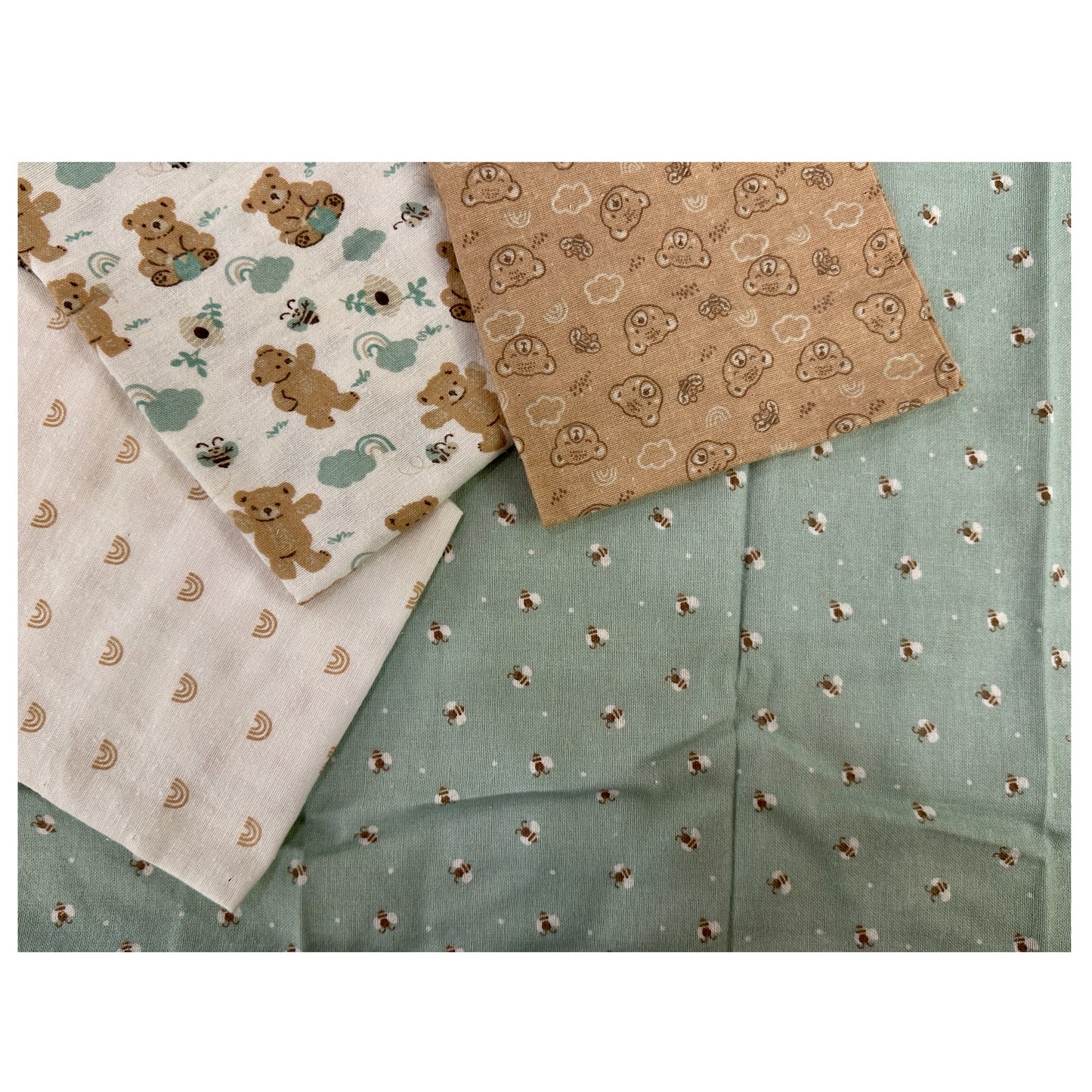 4 PC BOY'S RECEIVING BLANKET BEAR