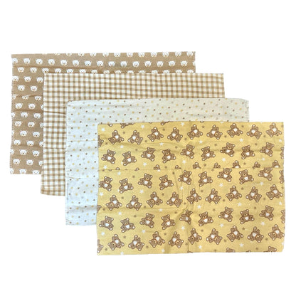 4 PC TEDDY BEARS BURP CLOTH SET
