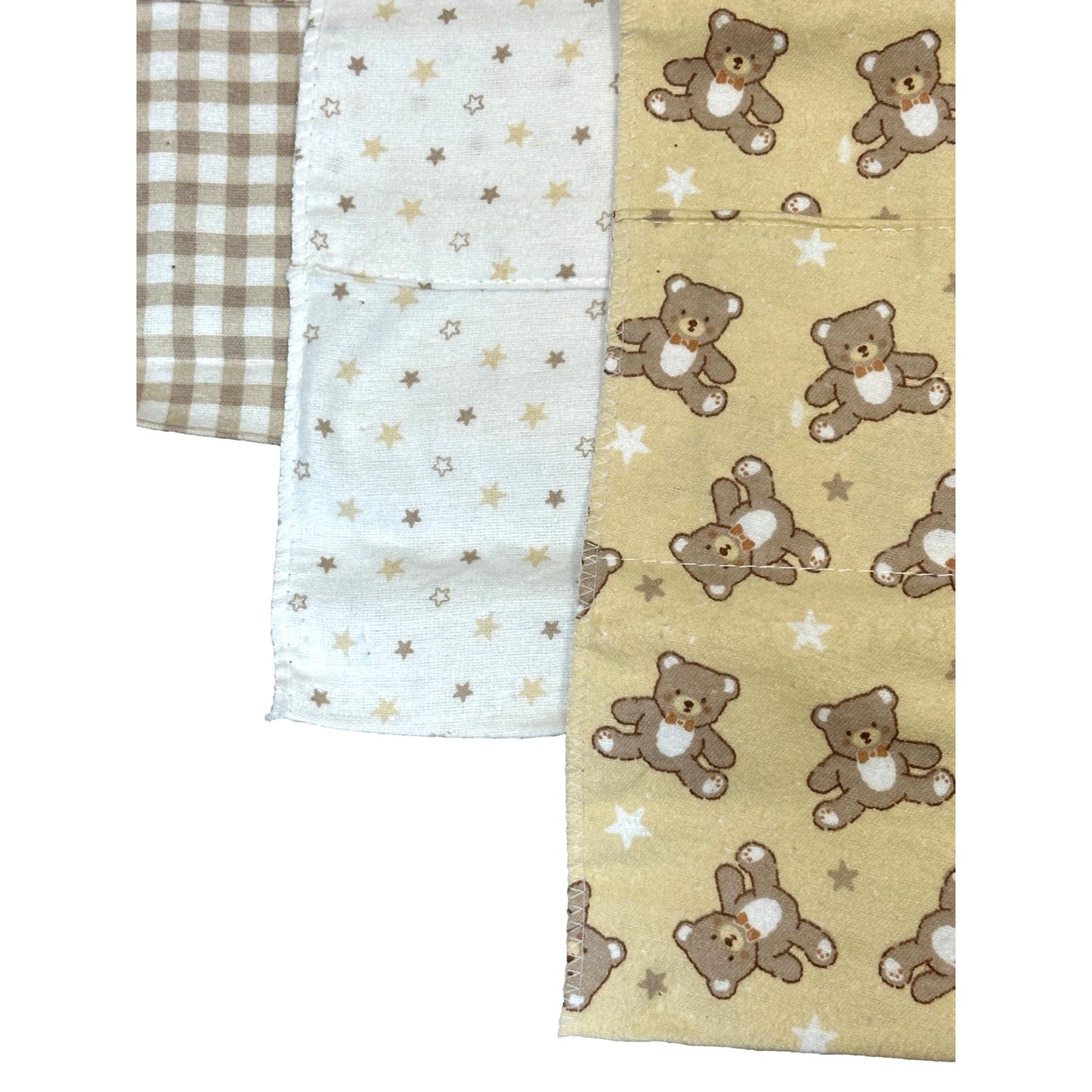 4 PC TEDDY BEARS BURP CLOTH SET