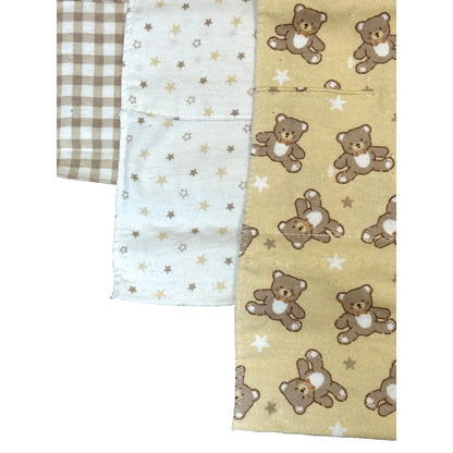 4 PC TEDDY BEARS BURP CLOTH SET