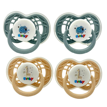 0 - 6M 4 PC SILICONE PACIFIER WITH COVER ASSORTED
