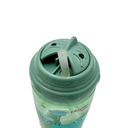 2 PC 12 OZ WEIGHTED BOTTOM CUP SIPPER STRAW ASSORTED