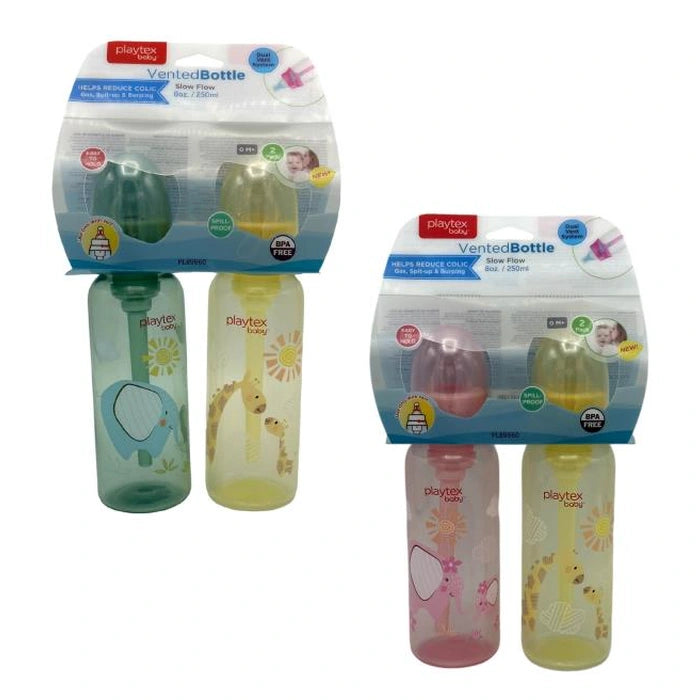 2 PC 8 OZ VENTED BOTTLE ANTICOLIC STYLE ASSORTED