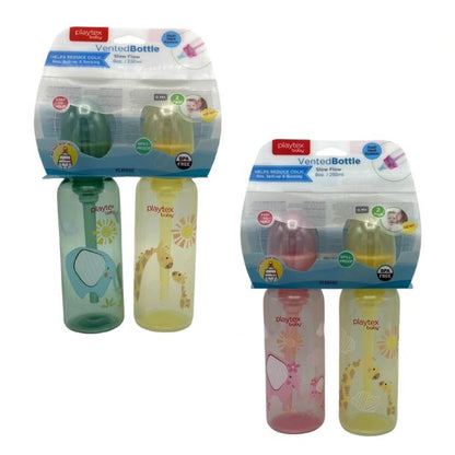 2 PC 8 OZ VENTED BOTTLE ANTICOLIC STYLE ASSORTED