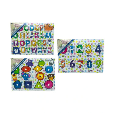 WOOD PEG LEARNING PUZZLE ASSORTED