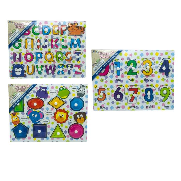 WOOD PEG LEARNING PUZZLE ASSORTED