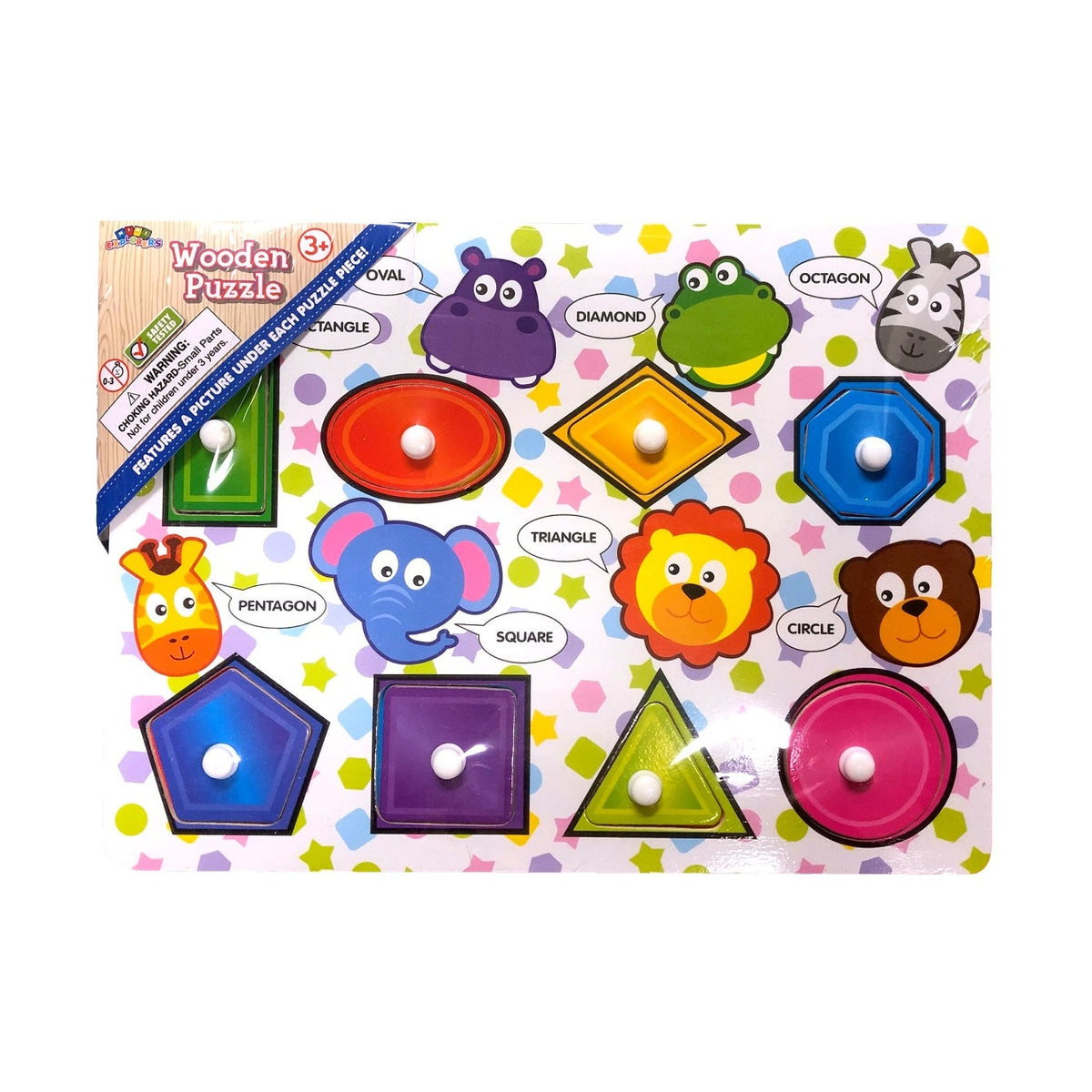 WOODEN PEG LEARNING PUZZLE ASSORTED