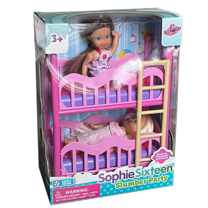 4.5 IN WHITE SOPHIE SLUMBER PARTY WITH TWO DOLLS