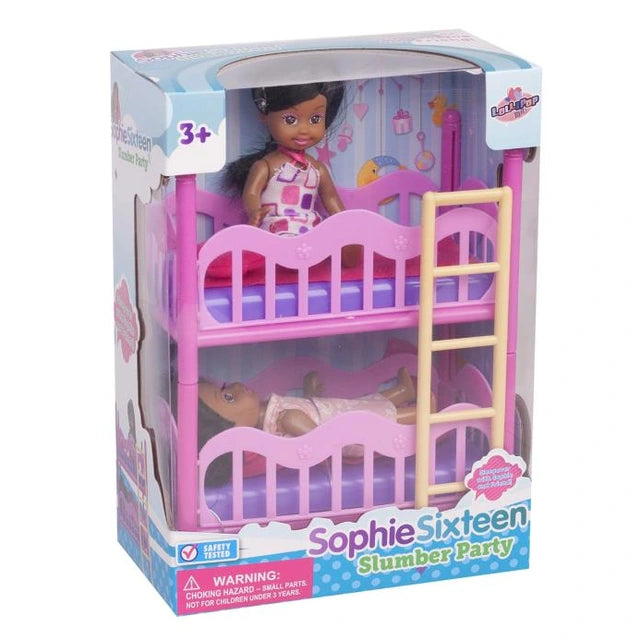 4.5 IN BLACK SOPHIE SLUMBER PARTY WITH TWO DOLLS