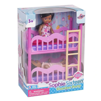 4.5 IN BLACK SOPHIE SLUMBER PARTY WITH TWO DOLLS