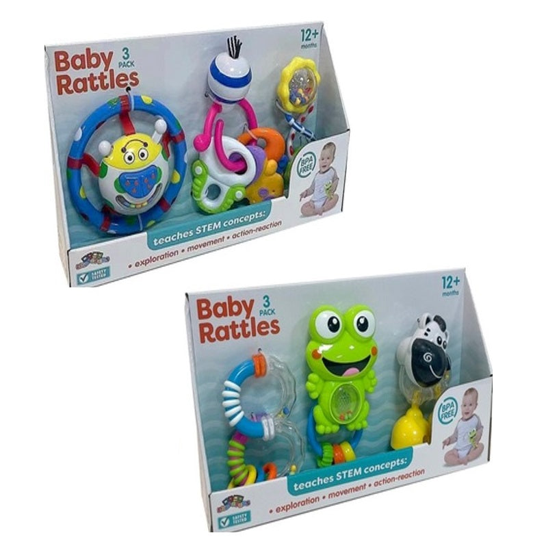 3 PK BABY RATTLES