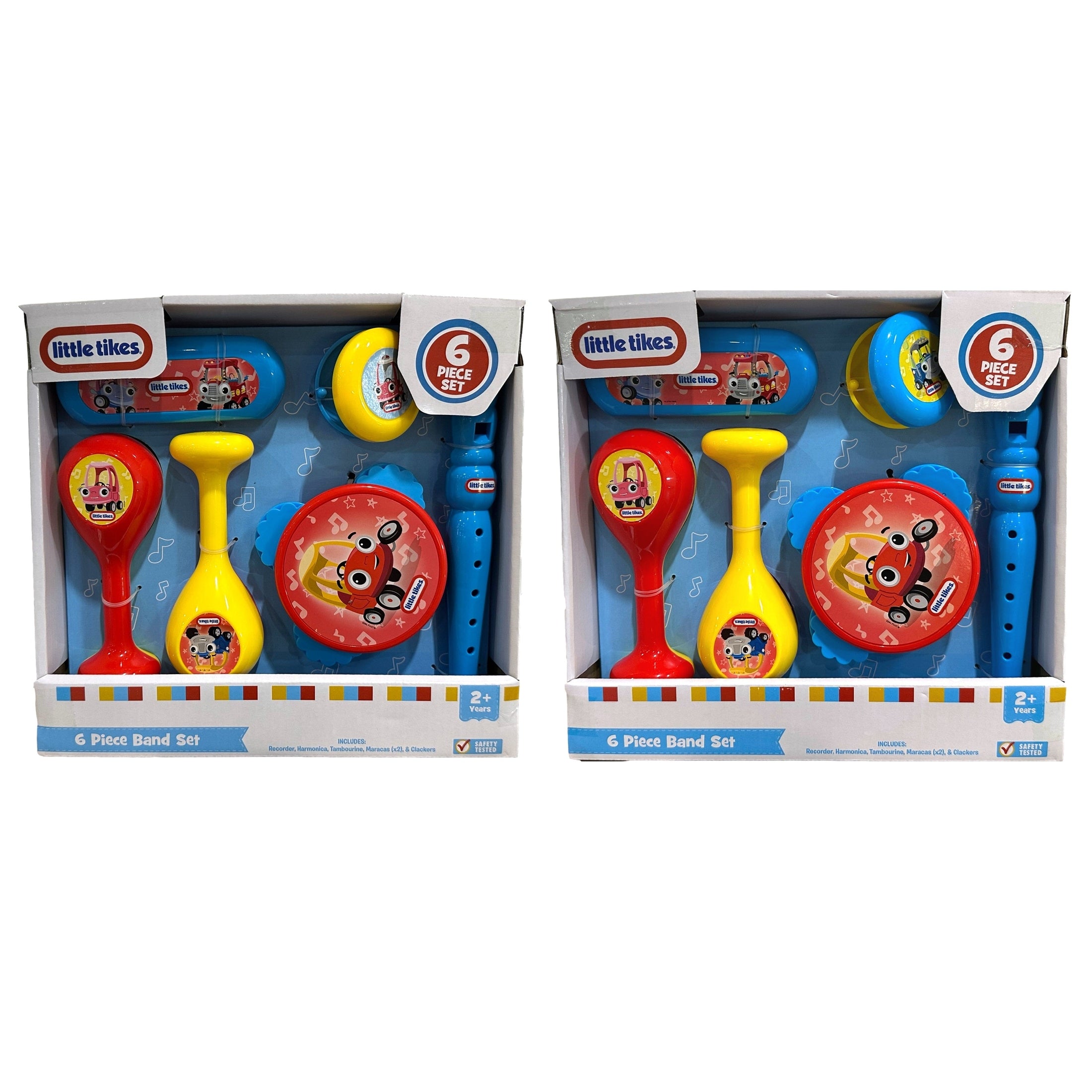 Two Little Tikes musical instrument sets in packaging.