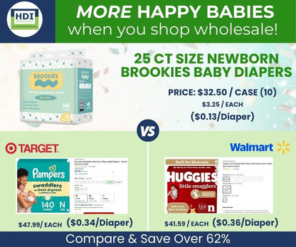 25 PAÑALES PARA BEBÉS TAMAÑO NB DE HASTA 10 LIBRAS