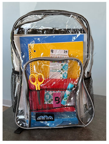17 IN CLEAR VINYL BACKPACK ASSORTED