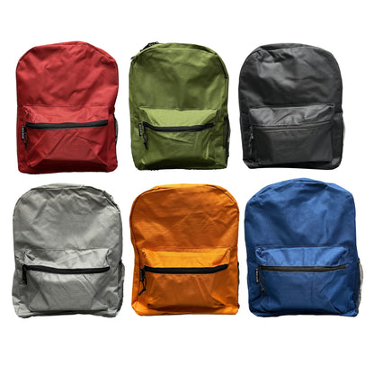 15 IN SOLID SCHOOL BACKPACK ASSORTED