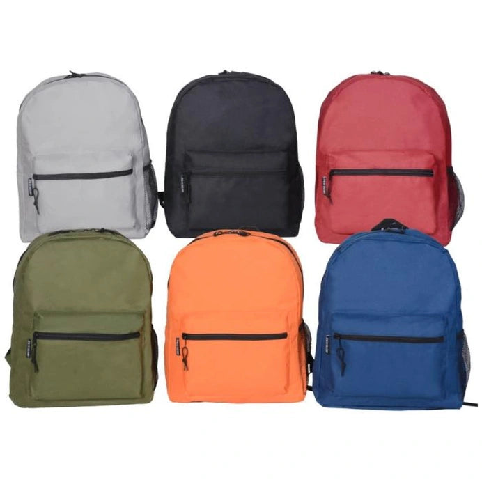 15 IN SOLID SCHOOL BACKPACK ASSORTED