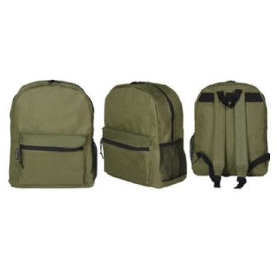15 IN SOLID SCHOOL BACKPACK ASSORTED