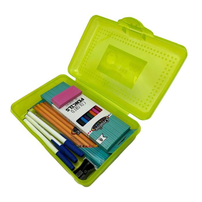 8 PC PENCIL CASE SUPPLIES KIT