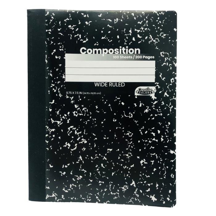 WIDE RULED COMPOSITION 100 PAGE NOTEBOOK BLACK