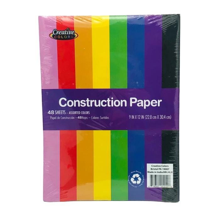 CONSTRUCTION PAPER 48 SHEET 9 X 12 IN