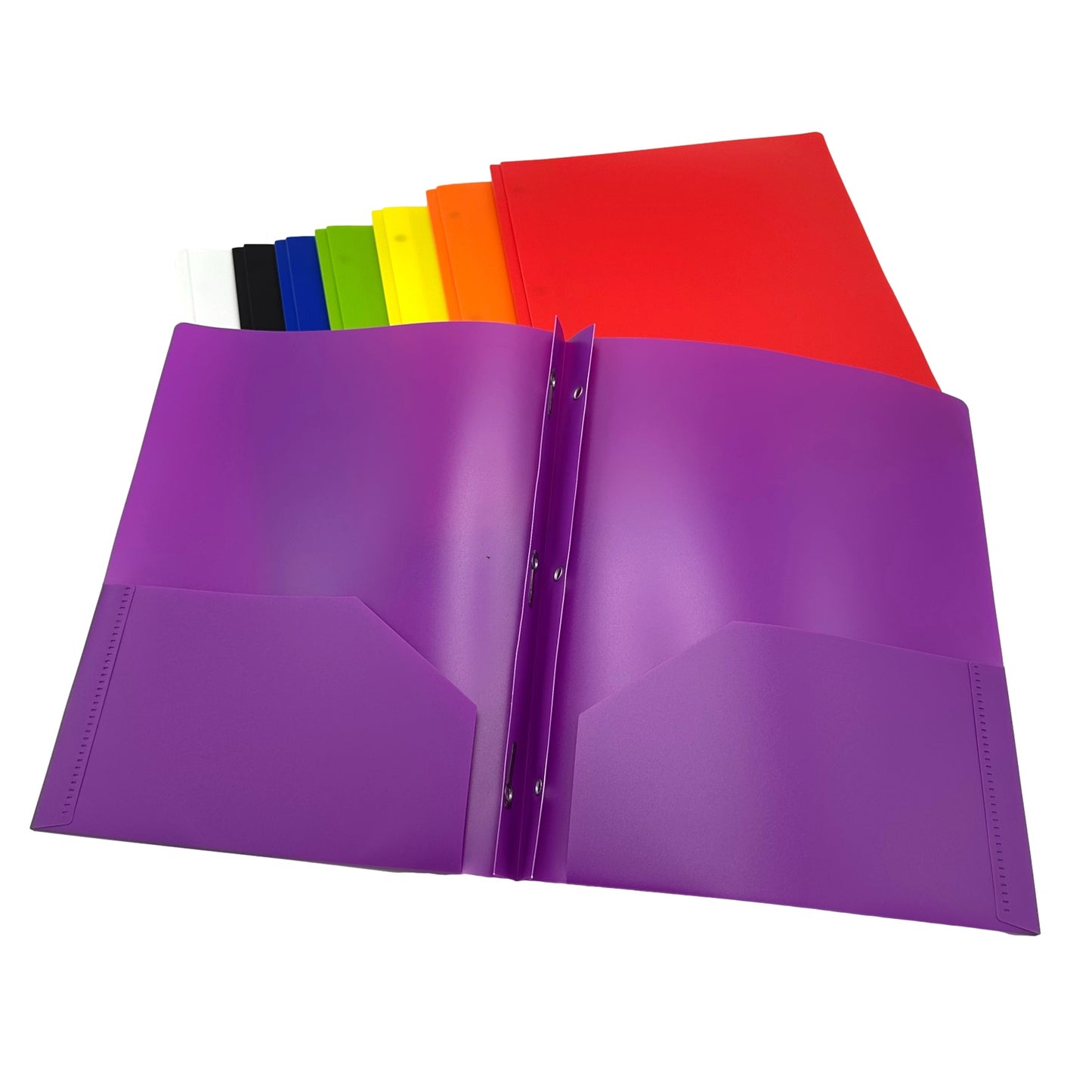POLY 3 PRONG PORTFOLIO ASSORTED 2 POCKET