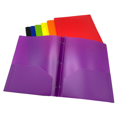POLY 3 PRONG PORTFOLIO ASSORTED 2 POCKET