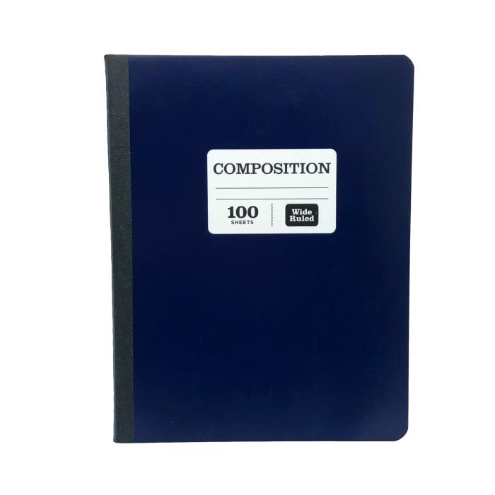 WIDE RULED COMPOSITION 100 PAGE NOTEBOOK NAVY