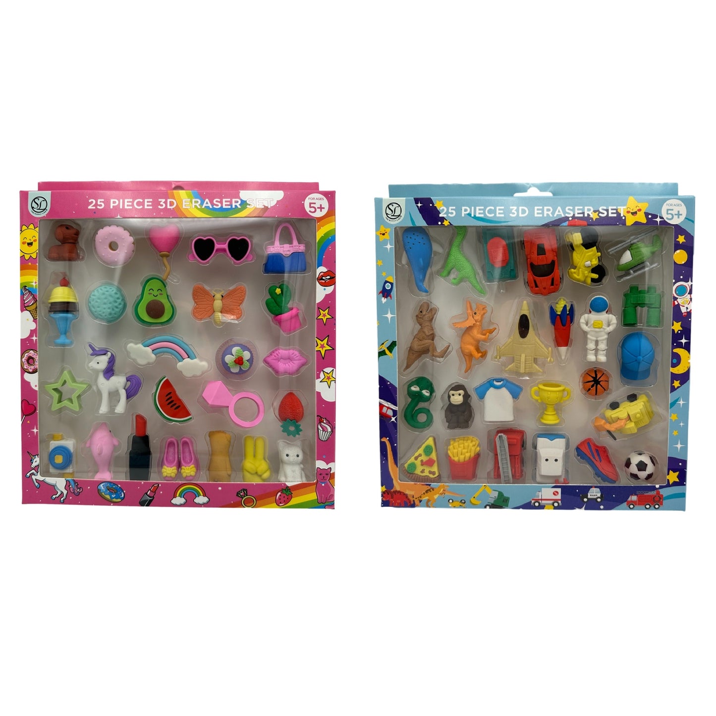 25 PC 3D ERASER SET ASSORTED