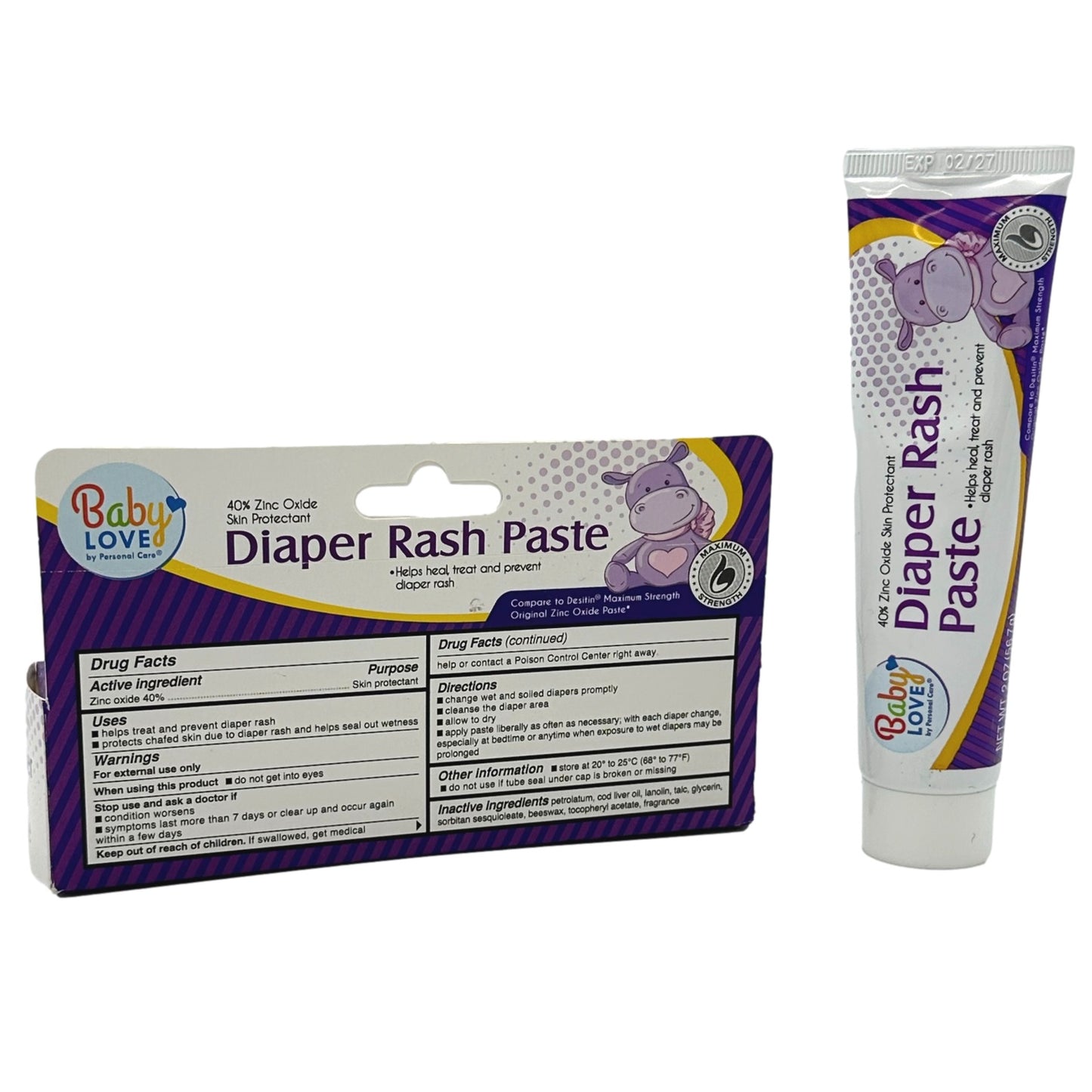 2 OZ DIAPER RASH PASTE 40% ZINC OXIDE SKIN PROTECTANT