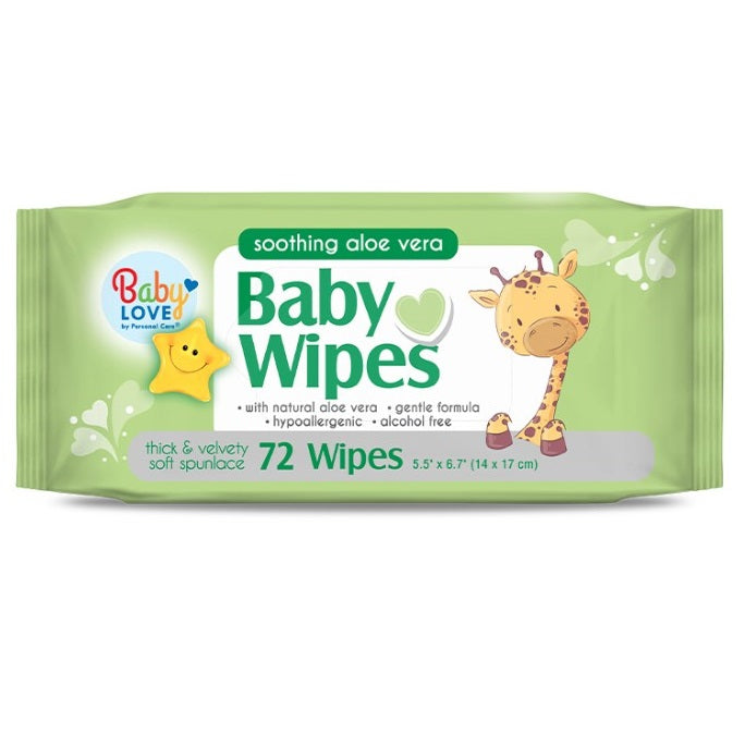 72 CT BABY WIPES WITH ALOE