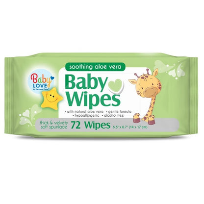 72 toallitas húmedas para bebé con aloa