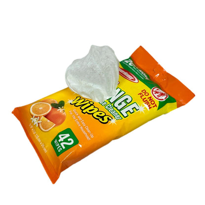 42 toallitas para superficies de color naranja, hojas de 5,9 x 7,9 pulgadas